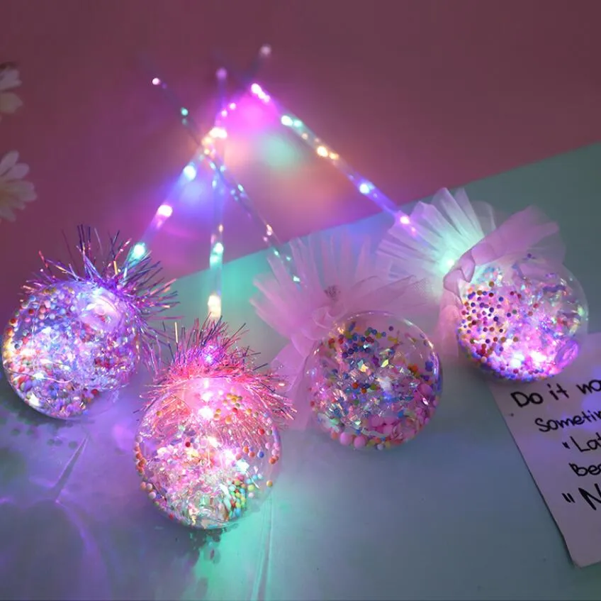 Vara luminescente light-up bola mágica crianças brinquedos varinha brilho bola brinquedo vara de borracha led para aniversário princesa dia das bruxas criança gift3107