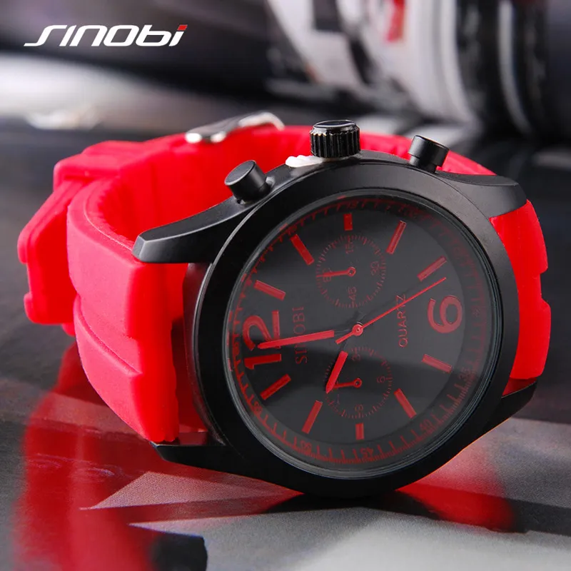 Sinobi Sports Women's Wrist Watches Casula Geneva Quartz Watch Soft Silicone Strap Fashion Color Cheap Affordable Reloj Mujer279n