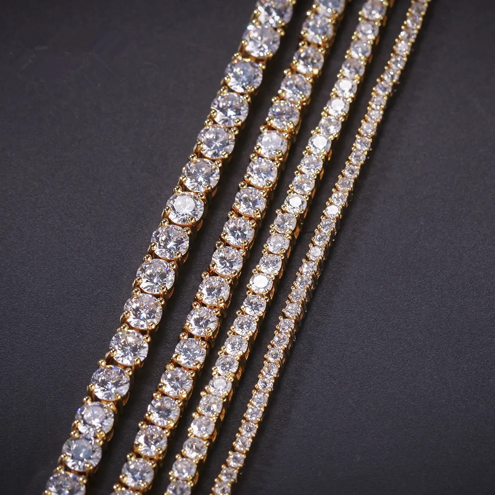 2mm Cubic Zircon Tennis Lovely Link Halsband Guld Silverpläterad koppar Mikrobelagd CZ Cuban Chain 8inch 7inch274i