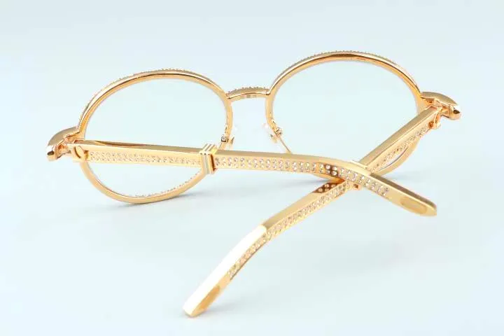 Armação de óculos de diamante de luxo S19900692F armação de óculos piloto ouro aço inoxidável armações de diamante280c