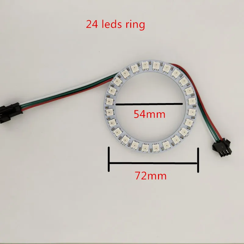 Anel ws2812b 16 24 35 45 bits leds ws2812b sk6812 5050 rgb sonho cor led anel ws2812 ic 5050 rgb embutido endereçável dc5v262m