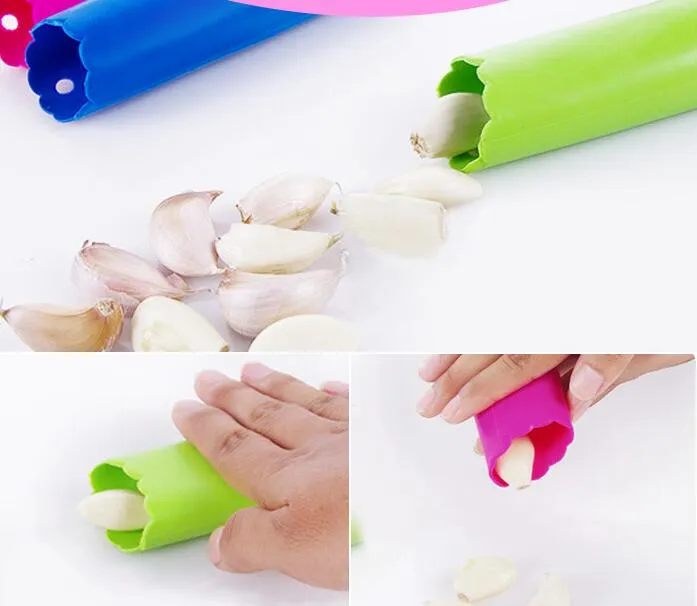 s Magic Silicone Garlic Peeler Peel Easy Kitchen Tool Color Random Drop GB721297R