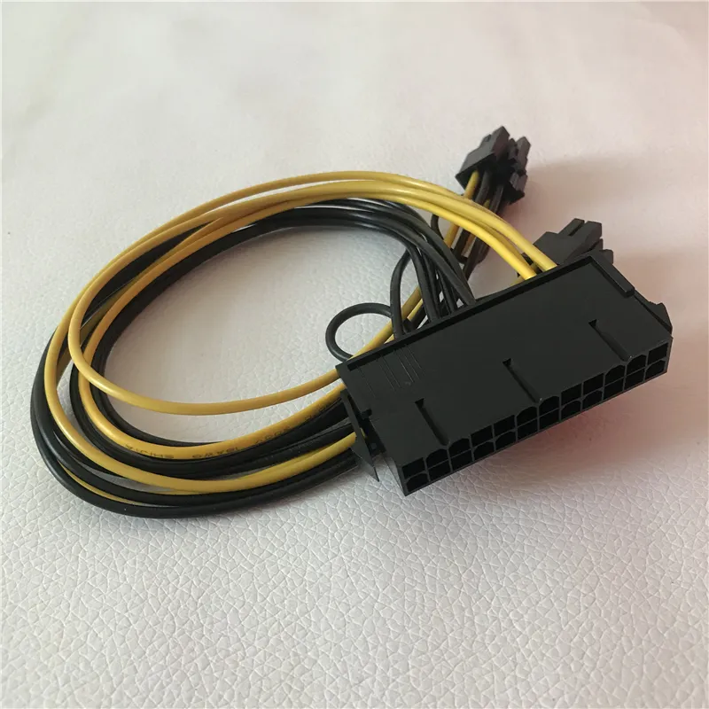 ПК PSU ATX 24-контактный для женского до двойного PCI-E 6-контактный мужской конвертер-адаптер GPU Кабельный шнур 18AWG 30-сантиметровый стартер Jumper