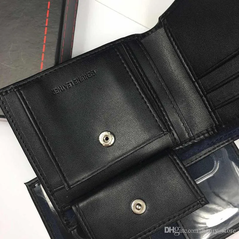 2018 Genuine Leather Men Wallets Designer Mens Wallet Short Purse With Coin Pocket Card Holders Case High Quality253E