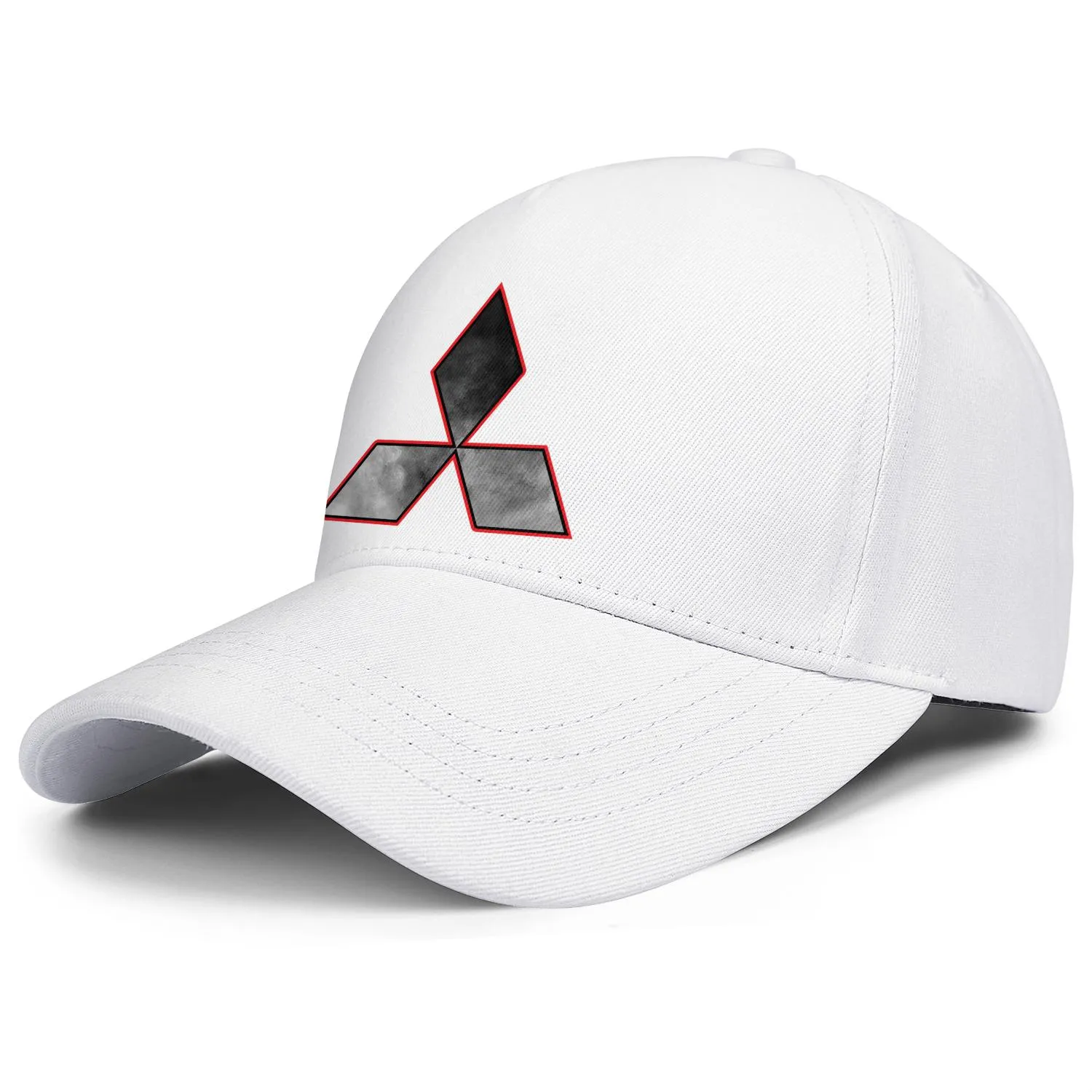 Mitsubishi Distressed voitures électriques logo hommes et femmes conception de casquette de camionneur réglable blanc mignon casquettes de baseball uniques Logo Wallpape260h