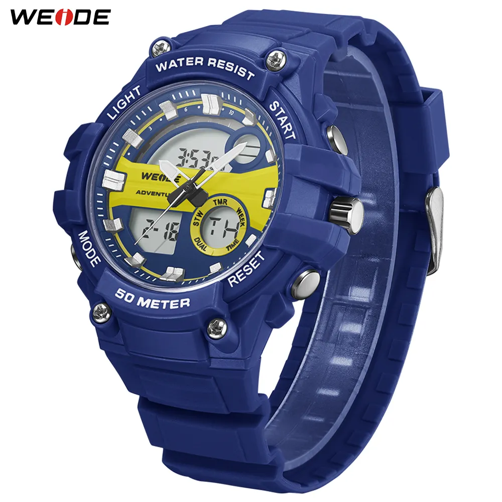 WEIDE Sports Military Luxurious Clock numeral digital product 50 meters Water Resistant Quartz Analog Hand Men WristWatches297g