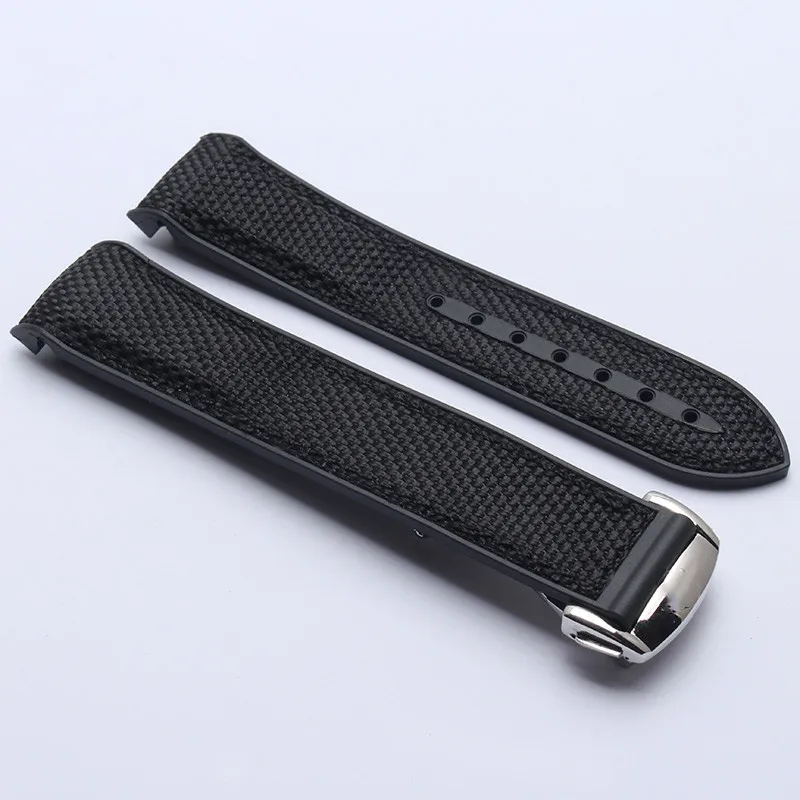 Men Orange Waterproof Diving Silicone Rubber Suture Black Watch Band Strap with Stainless Steel Buckle for Omega Planet-Ocean 22mm279V