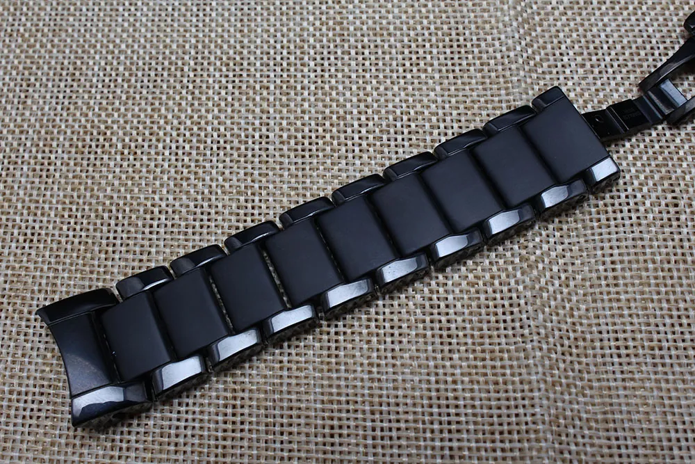 Para ar1452 ar1451 pulseira de cerâmica 22mm 24mm pulseira de cerâmica preta de alta qualidade pulseira de implantação preta de aço fosco e poli246s