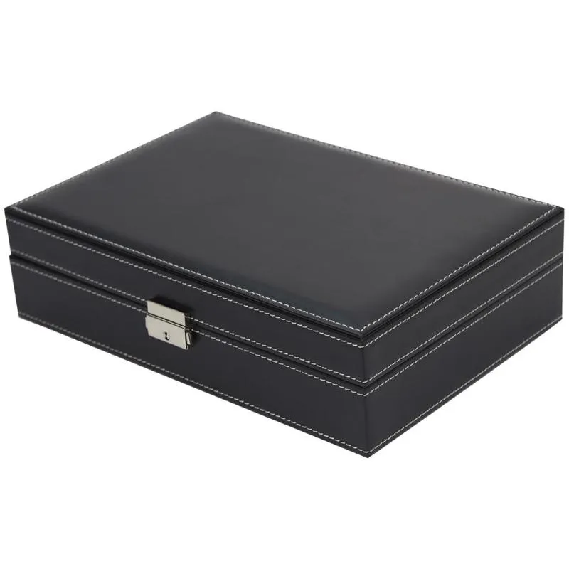 Boîte à bijoux de montre en cuir PU haut de gamme organisateur boîte de rangement étui pour montre bijoux ornement cercueil conteneur boîtes Portable230Q3505754