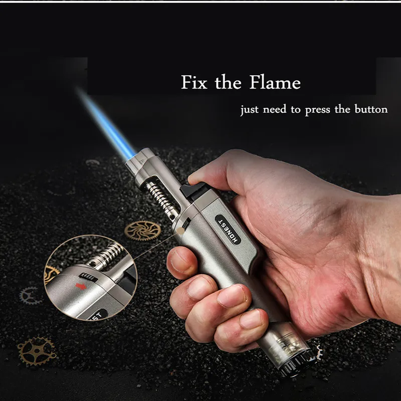 Gas Lighter Cigar Refillable Butane Torch Windproof Jet Flame Cigarette Lighters Smoking Accessories