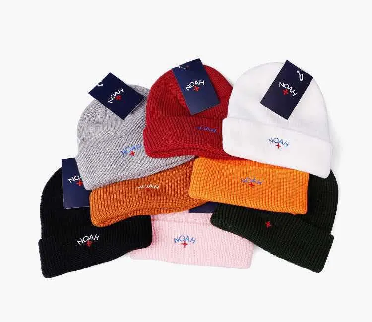 Noah broderade herrar kvinnors skallcaps hip hop casual high street hattar manlig kvinnlig beanie 2916