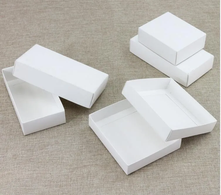10 sizes Kraft Black White Cardboard Box With Lid Kraft Paper Blank Carton Box DIY Craft Gift Packaging Boxes274I