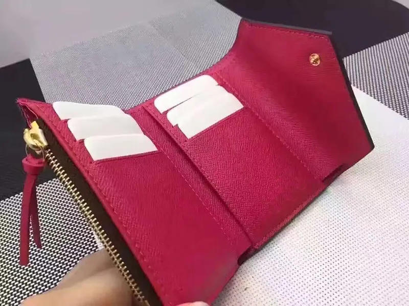 41938 Whole original box new style real leather multicolor date code short wallet Card holder women classic zipper pocket Vict260S