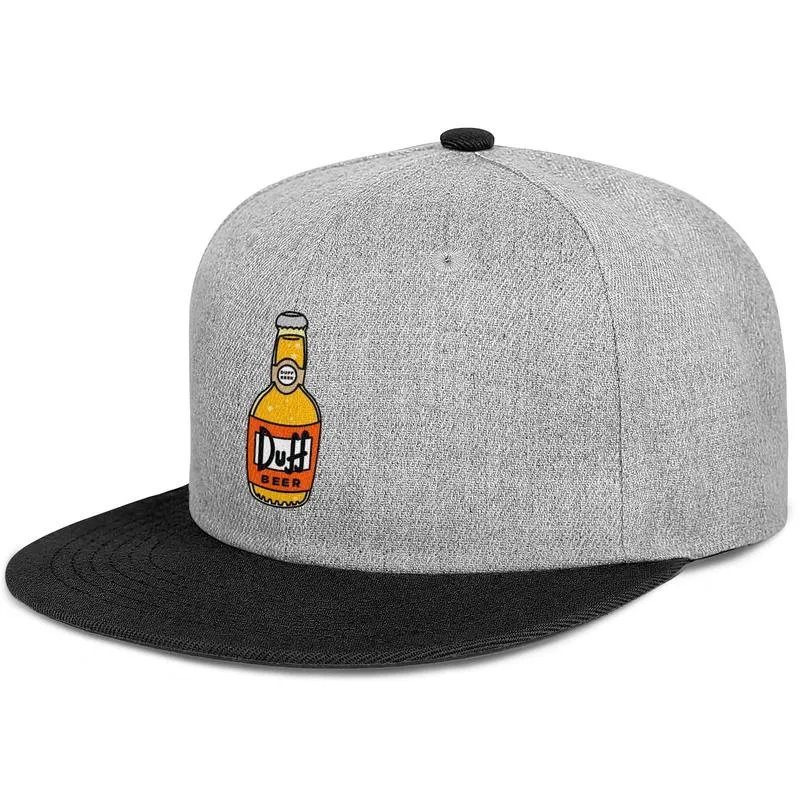Duff Beer logo nero da uomo e da donna con chiusura a scatto con visiera piatta e cappelli da corsa semplici e aderenti Duff Beer Funny Logo Painting3521813