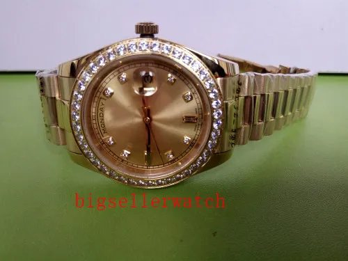 Роскошные двухцветные оригинальные часы в коробке 36 мм, мужские стальные, желтого золота, с бриллиантовым циферблатом, безель, часы 116243, автоматические модные мужские часы Wris279B