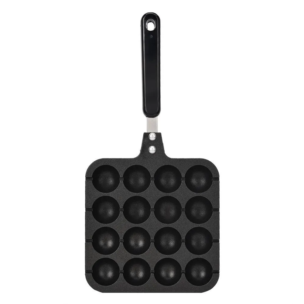 16 furos antiaderente takoyaki grill pan molde cozinhar grill assadeira com 4 pçs agulha de cozimento alumínio fundido bandeja de cozimento takoyaki t23492467