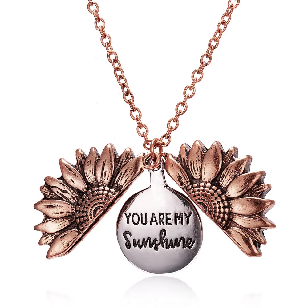 You Are My Sunshine Open Locket Pendant Necklace Boho Jewelry Friendship Gifts Bff Letter Necklace Collier9861798