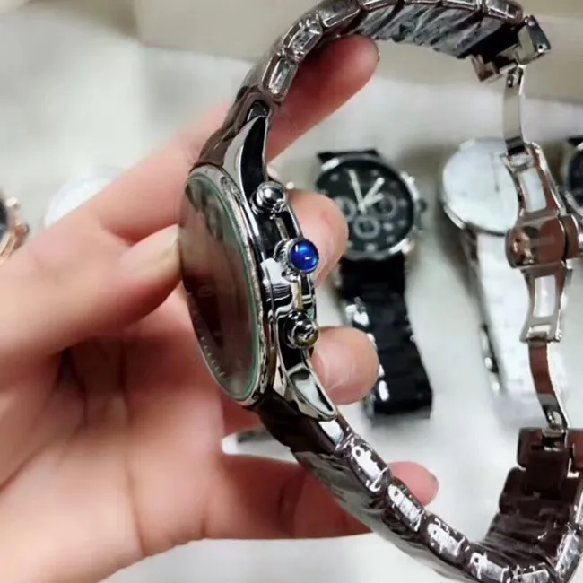 All small dials work luxury mens watches Top brand Designer stopwatch quartz wristwatches for men gift Valentine's Day presen3346