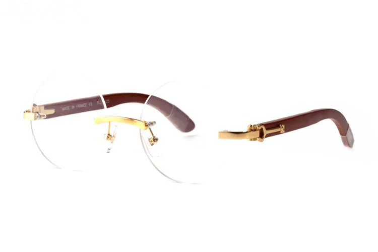 Runde Büffelhornbrille, randlose Sonnenbrille, Mode für Herren, Sport, Goldrahmen, Brillen, Retro-Sonnenbrille, Lünetten, Lieferung mit Boxen, lu310t