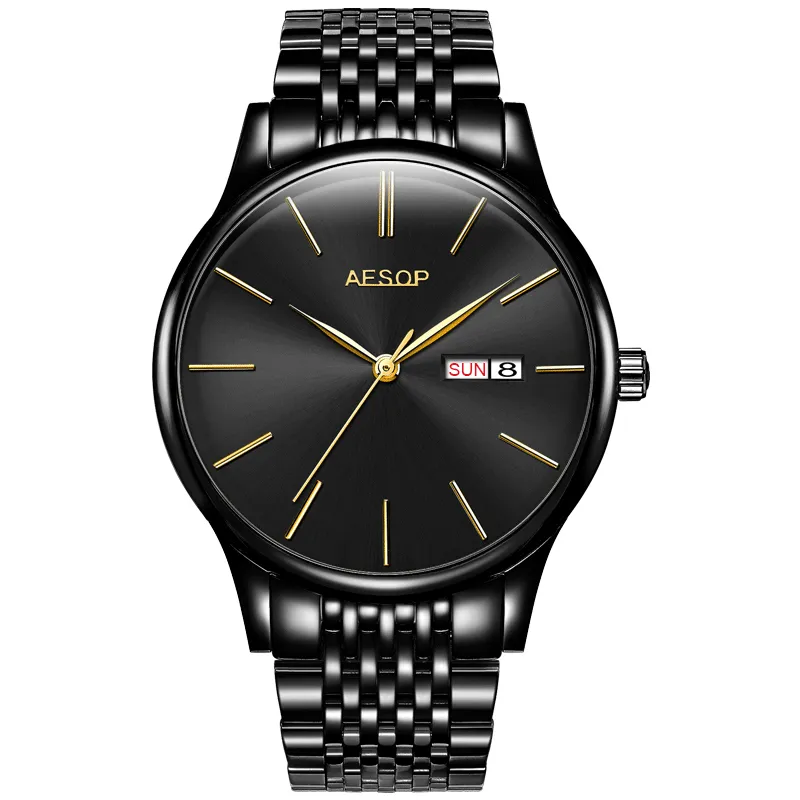 AESOP 8 5mm relojes ultrafinos de moda para hombre, relojes de marca de lujo para hombre, reloj Masculino con correa plateada 297D