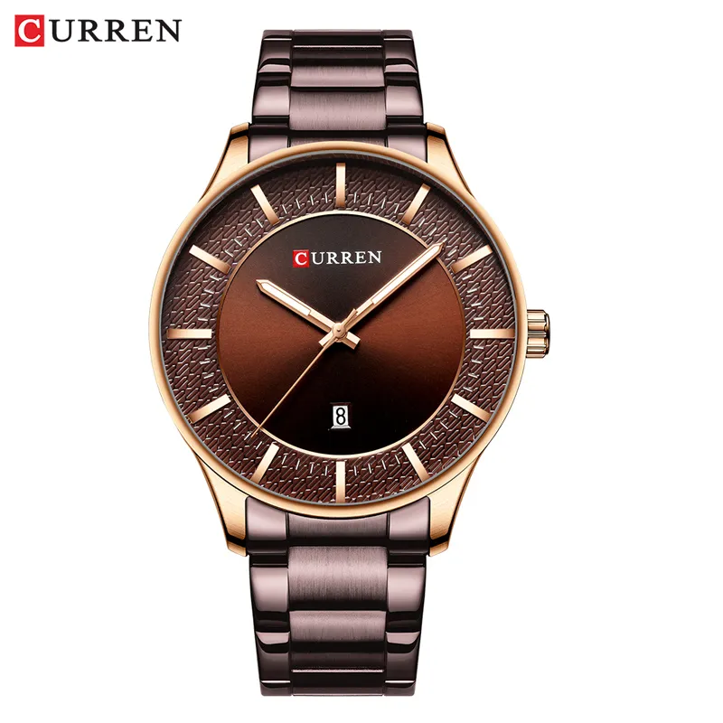 CURREN Top Marke Mann Uhren Uhr Mann Mode Quarz Uhren Männer Business Stahl Armbanduhr mit Datum Klassische Schwarz Male2820