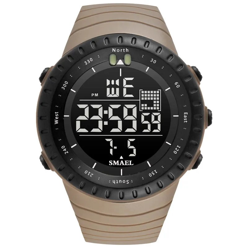 Smael Brand Electronics Watch Analog Quartz Wristwatch Horloge 50 mètres ALARME EN ALARME HOMMES
