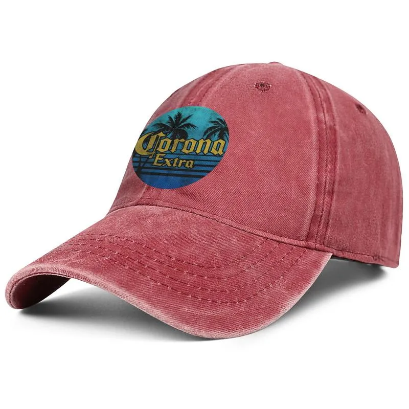 Corona Extra Peer Drink Save Water Unisex Denim Baseball Cap. Винтажные винтажные шляпы Кокосовое дерево Найдите свой пляж Blue Cerve6466786