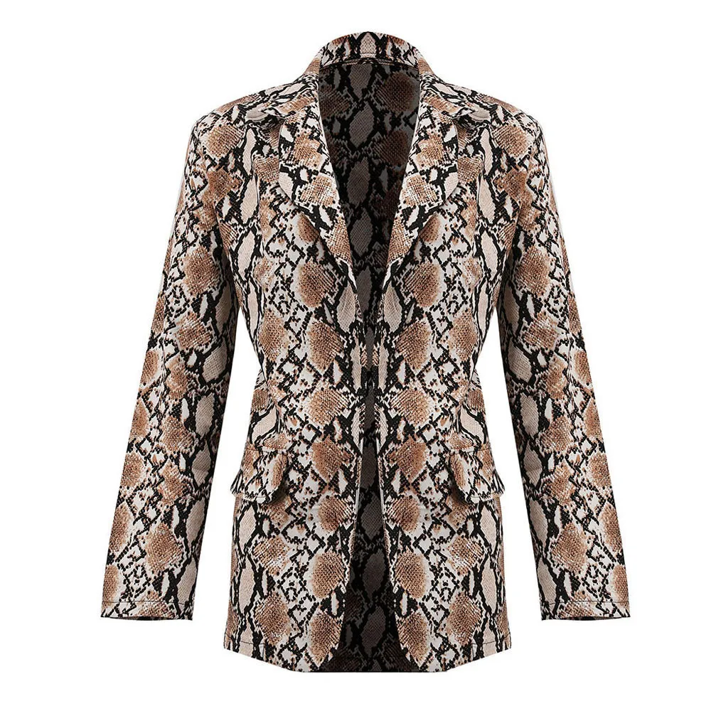 Mulheres Blazer Mujer Snake Impressão de Manga Longa Terno Casaco BLAZER Biker Jaqueta Outwear Tops Blazer Feminino Mulheres Blazers e Jaquetas C18122401