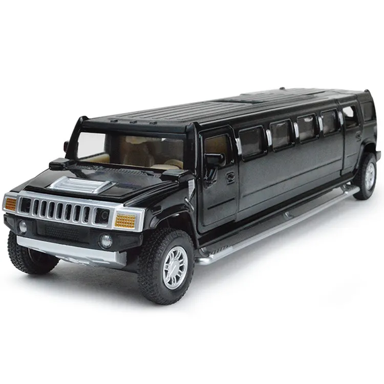 High Simulation 132 Alloy Hummer Limousine Metal Diecast Car Model Dra tillbaka blinkande musikaliska barn Toy Vehicles Y2003182067120