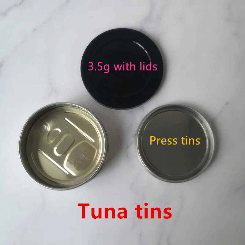smaak Pressitin blikjes Moonrock en verpakkingszakken 73,3 24 mm Cali Pressitin tonijn tin kaarsheid herbtin heldere schil van deksel zwart deksel geurbestendig
