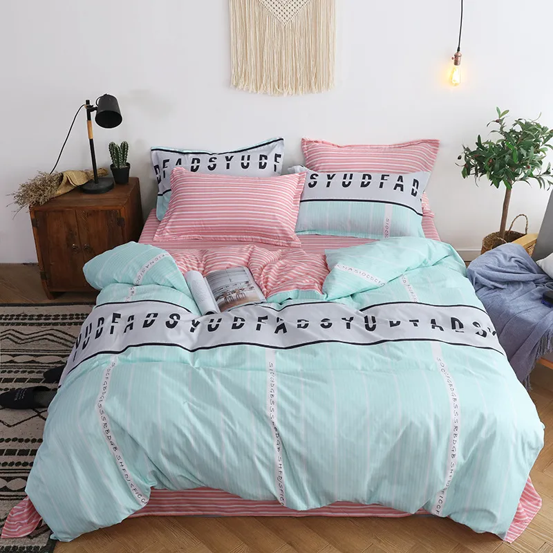 Hemtextil sängkläder förtjockande slipningskvalitet hyllning bomullsdesigner sängkläder set quilt täckning 4 stycken passar queen size säng tröstare260o