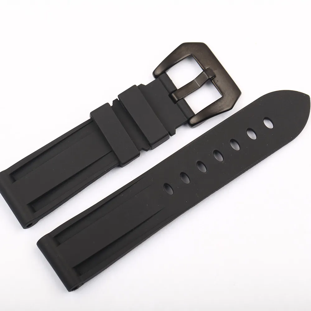 Whole Watch Silicone Watch Strap Black Blue Green Orange White Watchband rubber 22mm 24mm fit PAM2261