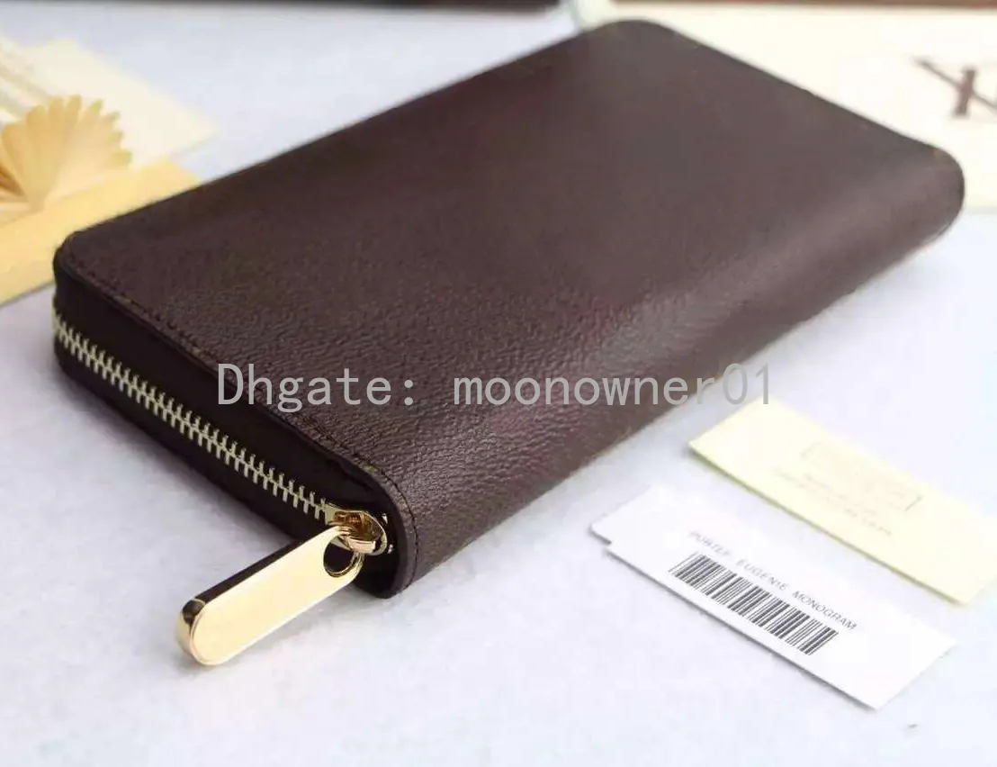 أعلى جودة عملة محفظة سيدة الجلود الكلاسيكية محفظة طويلة للرجال الجلود طويلة المحفظة Moneybag Zipper Coin Coin Note CompartM208U
