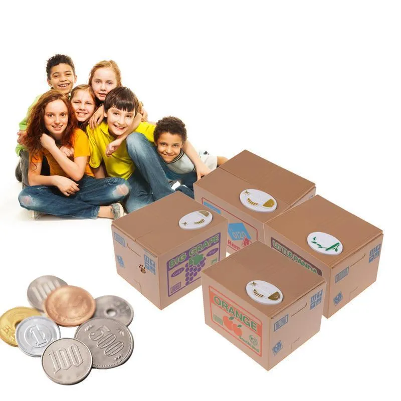 Banque de chat Panda voleur banques de jouets boîtes cadeaux pour enfants étole automatique pièce de monnaie tirelire boîte d'économie d'argent Q1906067331683