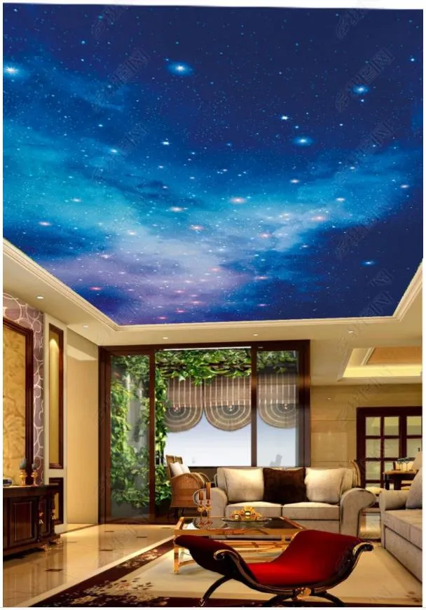 Customized Large 3D po wallpaper 3d ceiling murals wallpaper HD big picture dreamy beautiful star sky zenith ceiling mural deco268o