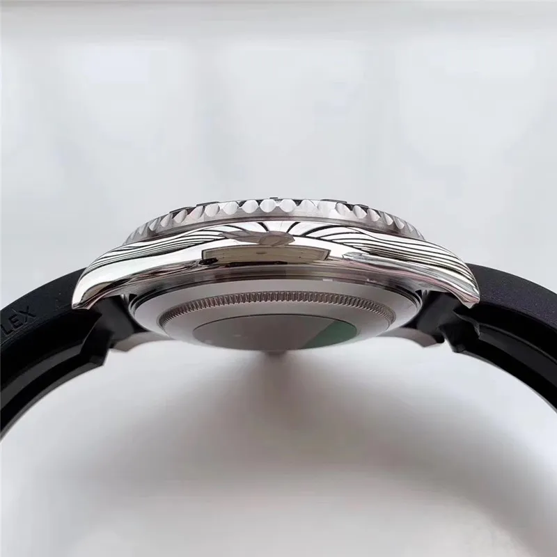 2019 nova chegada de luxo relógios masculinos iate mecânico relógios automáticos pulseira de borracha caso prata designer relógio reloj de lujo mens241c