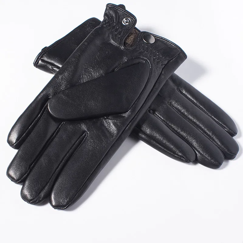 Gants de mode-hiver hommes gants en cuir véritable écran tactile véritable peau de mouton noir gants de conduite chauds mitaines nouvelle arrivée Gsm050 260N