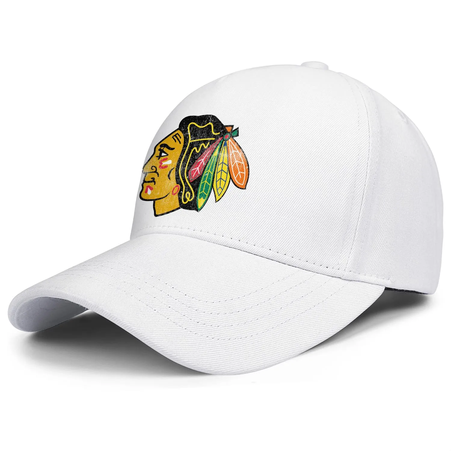 DesignNameg uomo e donna berretto da camionista regolabile cool vintage team cappelli da baseball originali Chicago Blackhawks logo primario Ash 3148574