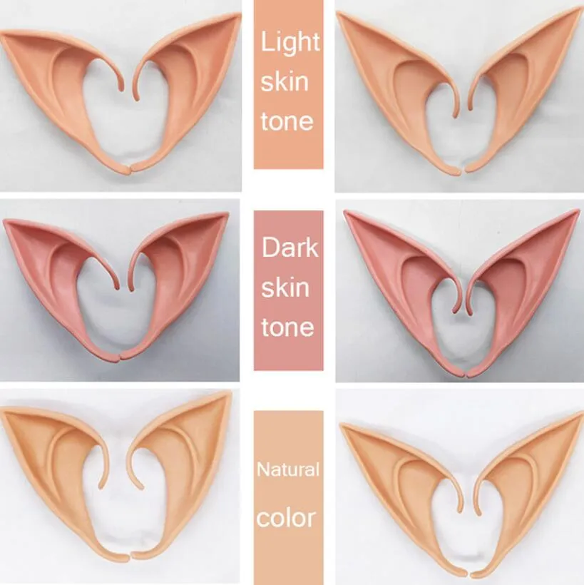 Angel Elf Ears Halloween Costume Masquerade Party Latex Soft Pointed Protetiska False Ears Fake Pig Nose Cosplay Accessories 253p