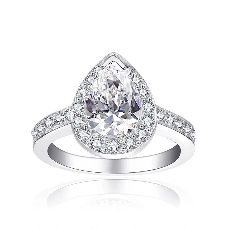 Choucong Lovers Promise Ring Set Poire coupée 5A Zircon Pierre 925 Sterling Silver Bagues de fiançailles pour femmes Jewelry2689