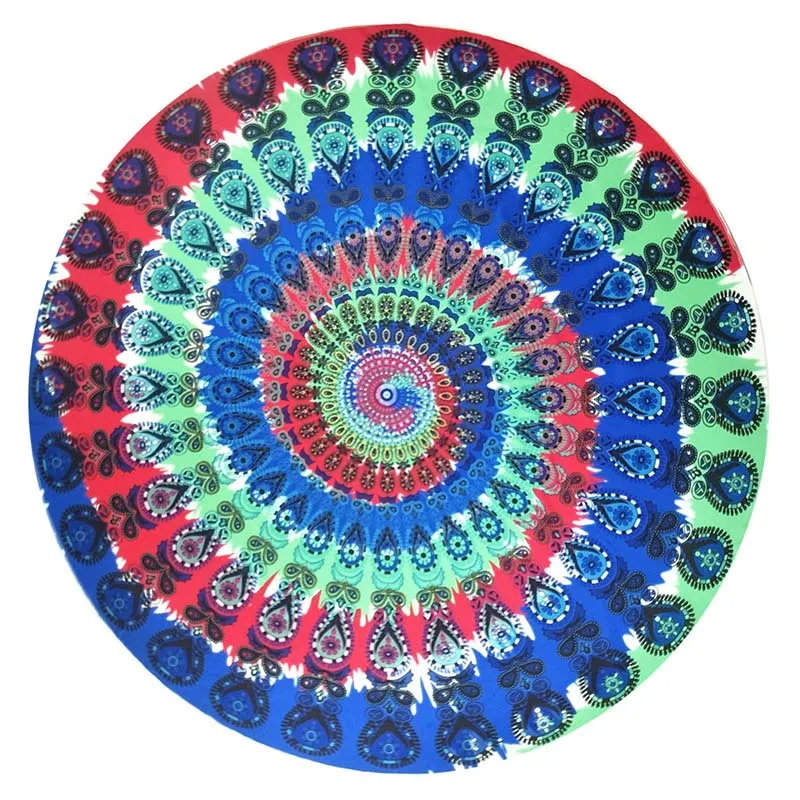 40 Styles Round Beach Towel Yoga Mat Feather Chiffon Microfiber Bikini Mandala Bikini Beach Cover Table Cloths Bohemian Towels BH2213 CY