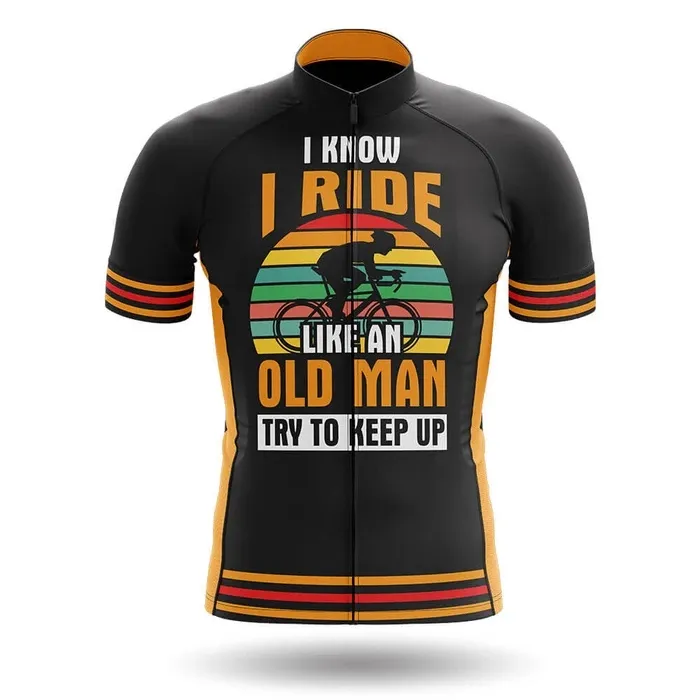 2022 eu ando como um homem velho bicicleta camisa de ciclismo mtb mountain bike roupas dos homens conjunto curto ropa ciclismo roupas maillot 252h