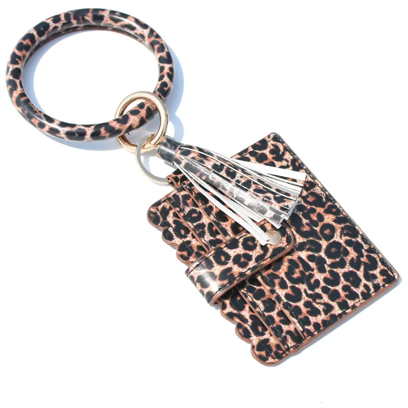 Borsa carte portachiavi donna uomo Portafoglio serpente leopardo PU pelle nappa Kabaw braccialetto moda portachiavi gioielli DLH428