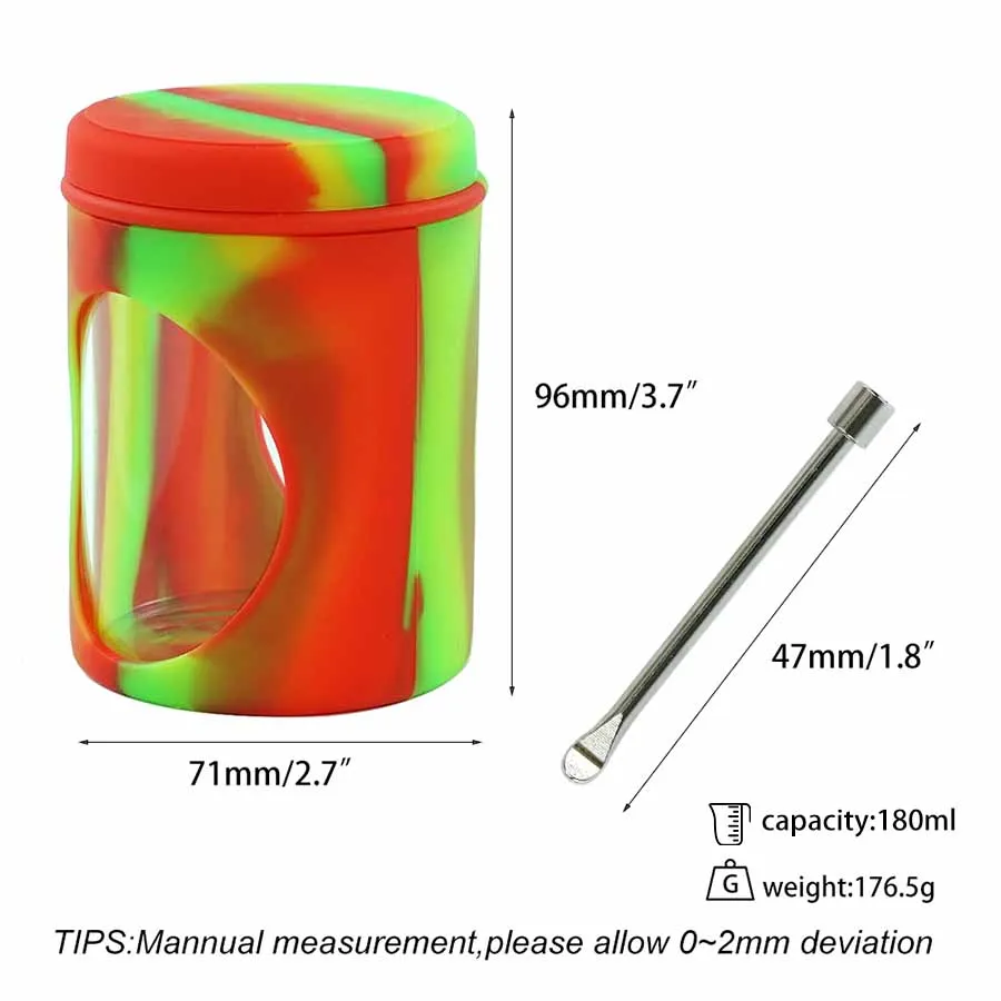 2/7 Contenedores de tarros de silicona antiadherentes de DHL Dabs Flower Jar Contenedores de cera Cajas de ceras de silicona y aceite 307g