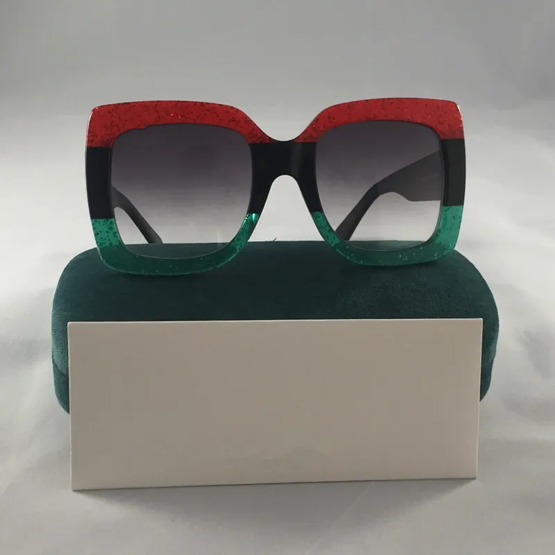 083s 008 54 mm kwadratowe czarne kobiety okulary przeciwsłoneczne Nowe z tagami pudełko mieszane kolory błyszczany gradient kwadratowe okulary przeciwsłoneczne 337p