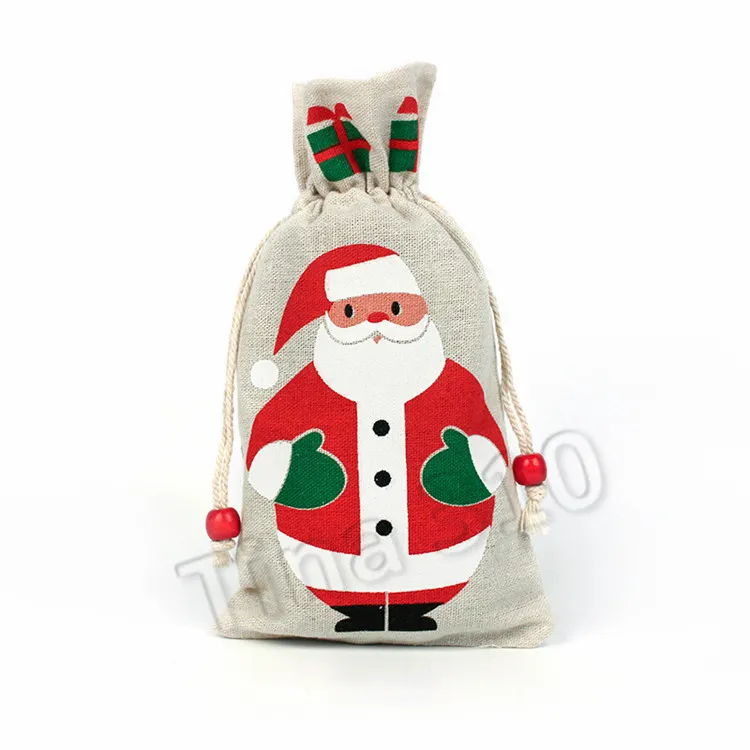 뜨거운 크리스마스 drawstring 선물 가방 파우치 산타 클로크 눈송이 눈사람 장식 크리스마스 선물 가방 축제 t2i5372
