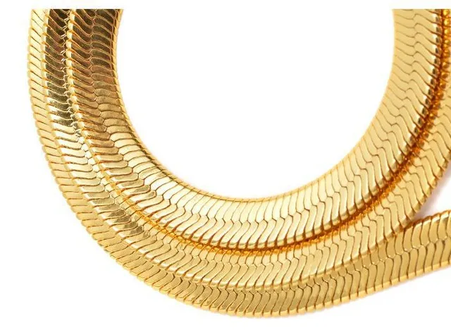 Hip hop 75cm corrente de espinha de peixe novo estilo de moda 30in correntes de cobra correntes de ouro colares jóias para bar clube masculino feminino gift247s