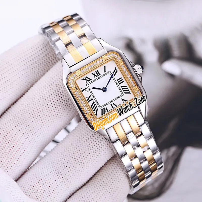 New Small Panthere de Swiss Quartz Womens Watch WSPN0006 White Dial Stainless Steel Bracelet Fashion Ladies Watches 22mm WatchZone269m