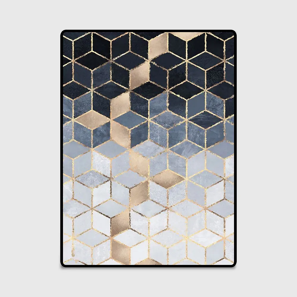 Fashion Modern Abstract Golden Black Grey Diamonds Door Foot Bathroom Kitchen Mat Living Room Bedroom Decorative Carpet Area Rug284J