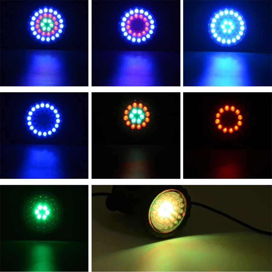 IP68 À Prova D 'Água LED Luz Subaquática RGB Aquário Piscina Lâmpada LED Spotlight para Piscine Tanque de Peixes Com EUUS Plug3243852